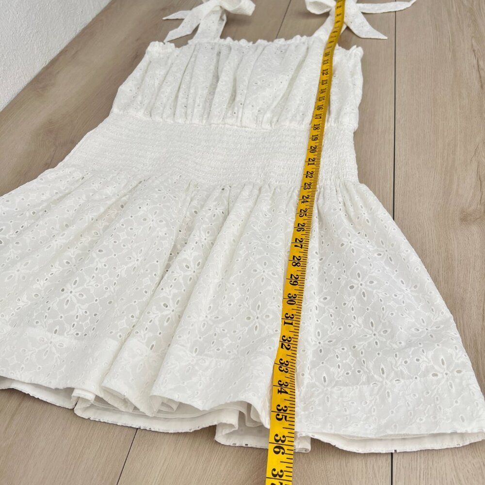 NWT Ramy Brook 100% Cotton Laurel White Eyelet Embroidered Retro Mini Dress XL - Picture 9 of 13